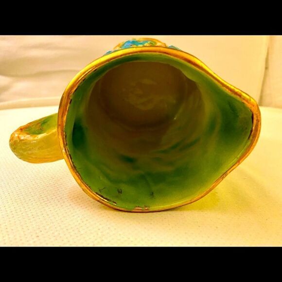 VTG Handmade Ceramic Blue Birds Nest Pitcher - Picture 7 of 9